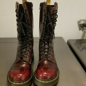 Dr. Martens Vegan Tall Boots | NEW | Cherry Red